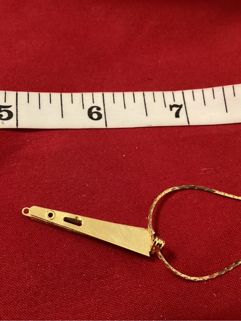 Gold tone Fan Pendant two different landscapes Necklace - Picture 7 of 7